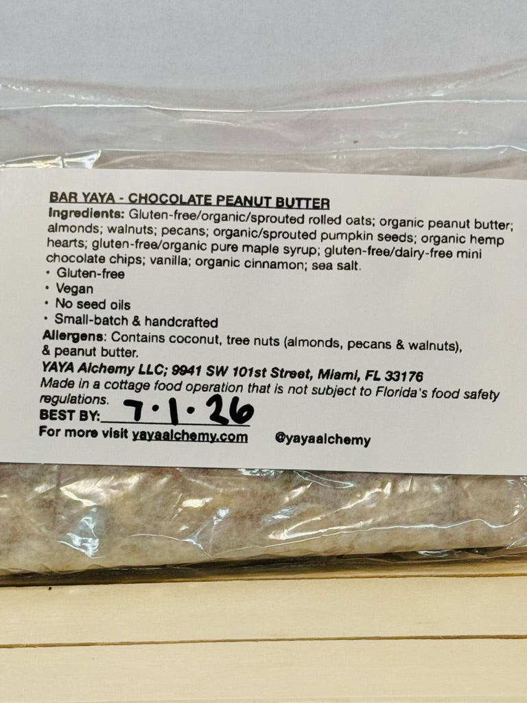 Bar YAYA - Chocolate Peanut Butter