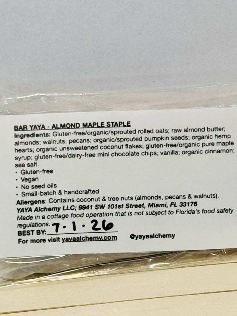 Bar YAYA - Almond Maple Staple